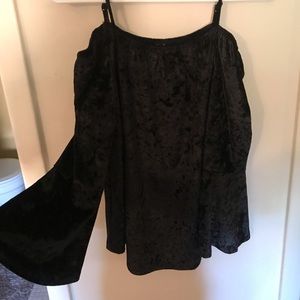 Velvet off the shoulder shirt